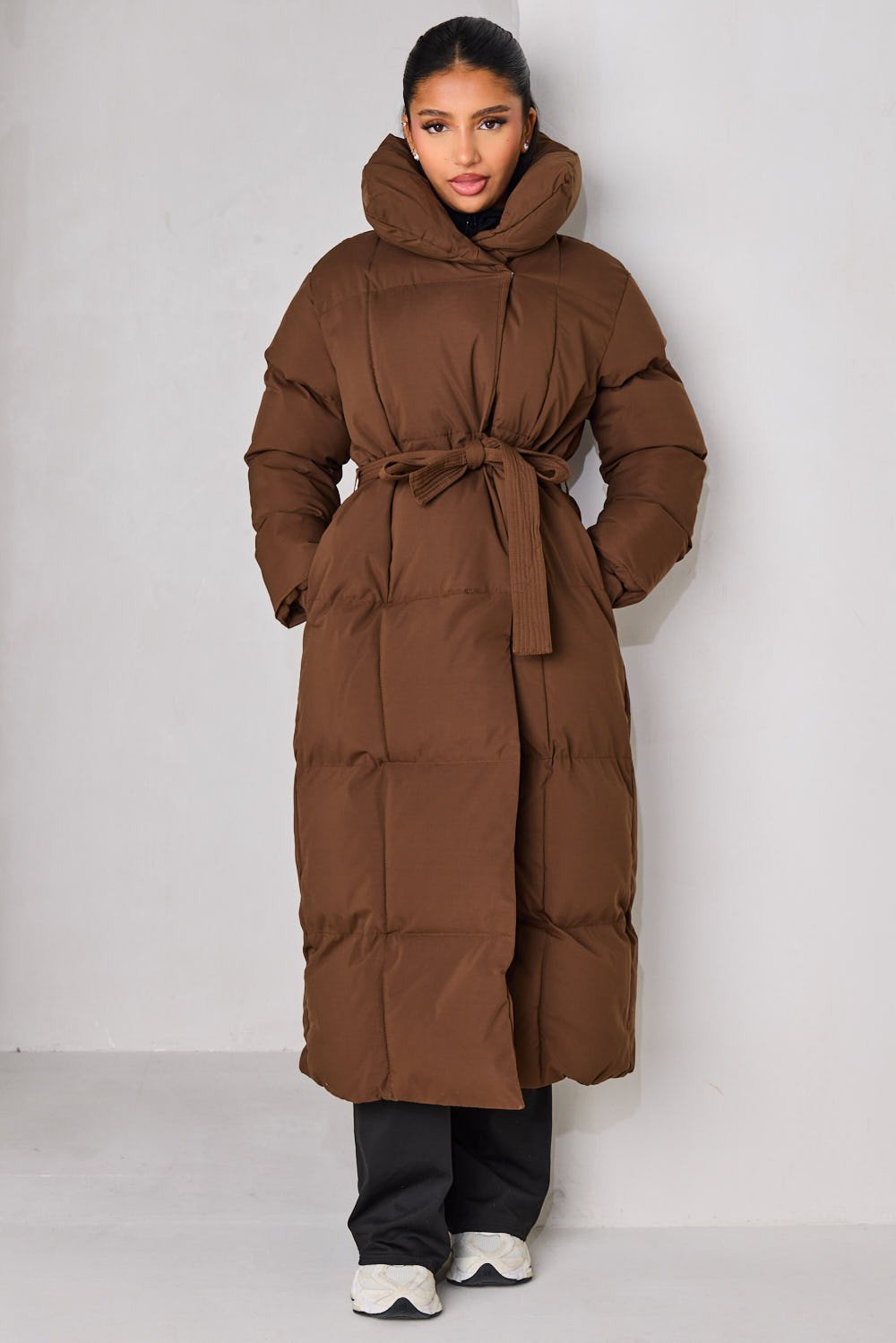 Longline Puffer Brown