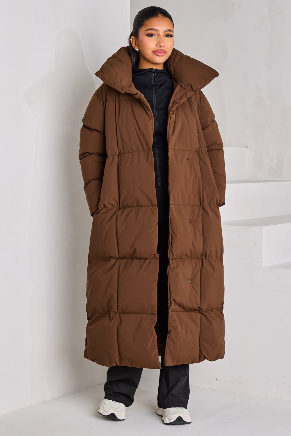 Longline Puffer Brown